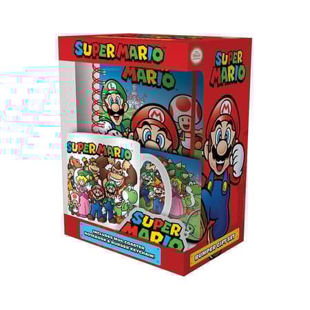 Coffret cadeau Super Mario : Mug, Carnet, dessous de verre et porte-clé - Super Mario