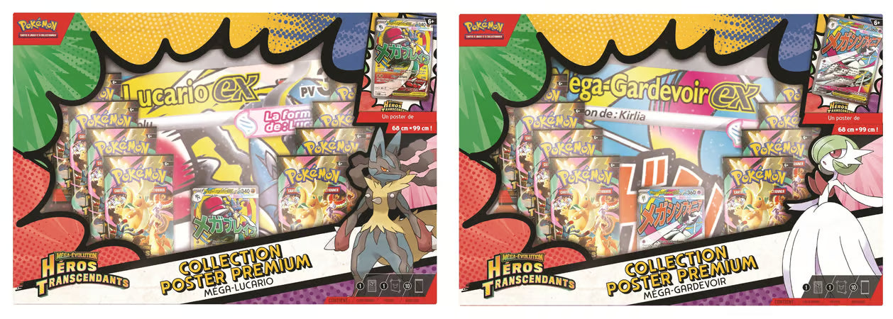 Coffret Poster Premium Méga-Lucario ou Méga-Gardevoir ME2.5 Héros Transcendants - Pokémon JCC - Méga-Évolution