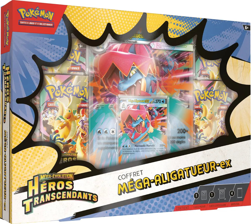 Coffret Collection Méga-Aligatueur-ex Héros Transcendants FR - Pokémon JCC  -  Méga-Évolution