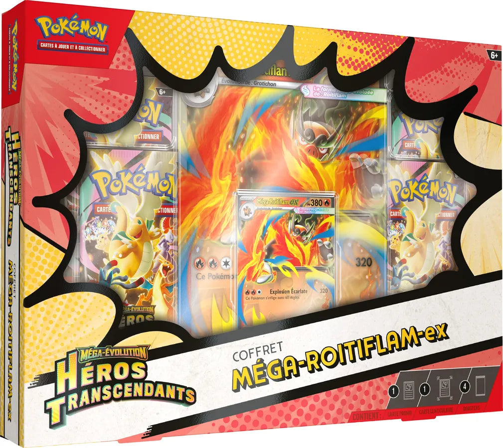 Coffret Collection Méga-Roitiflam-ex Héros Transcendants FR - Pokémon JCC  -  Méga-Évolution