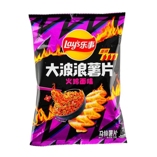Chips Lay's Big Wave goût Hot Chicken Noodle