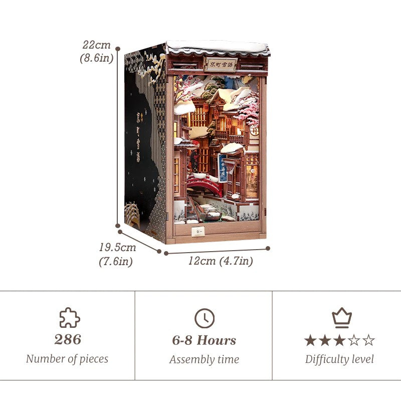 Book Nook Kit DIY Murmures de neige à Kyoto 286Pc + Eclairage LED