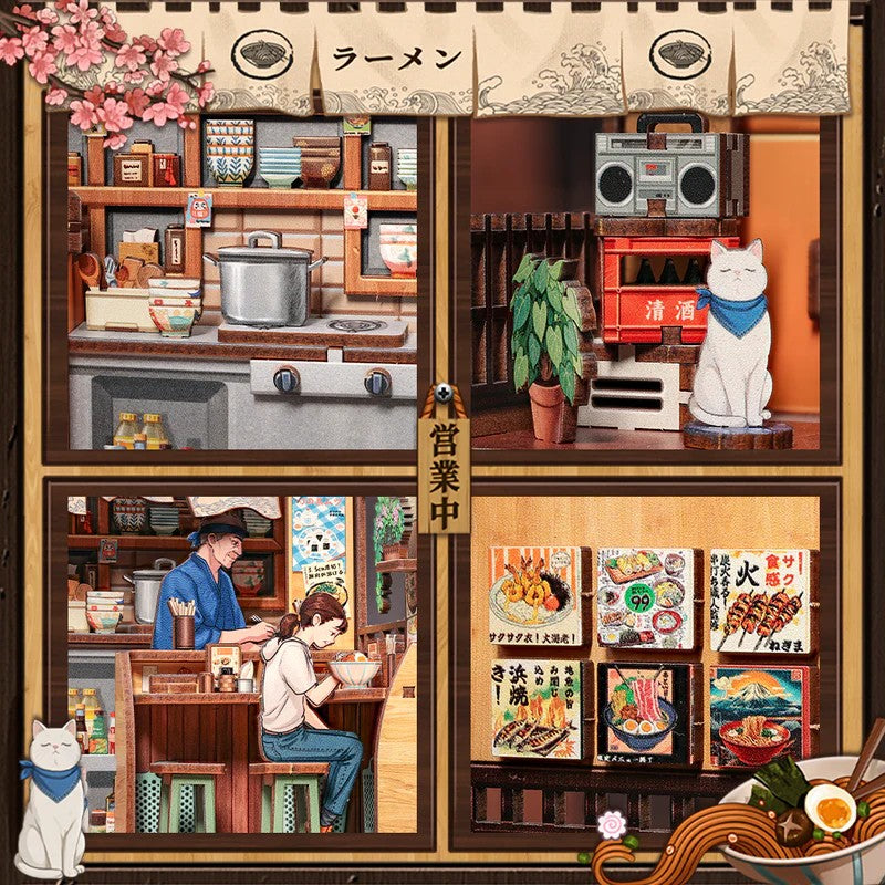 Book Nook Kit DIY Oishii Kyoto 175Pc + Eclairage LED