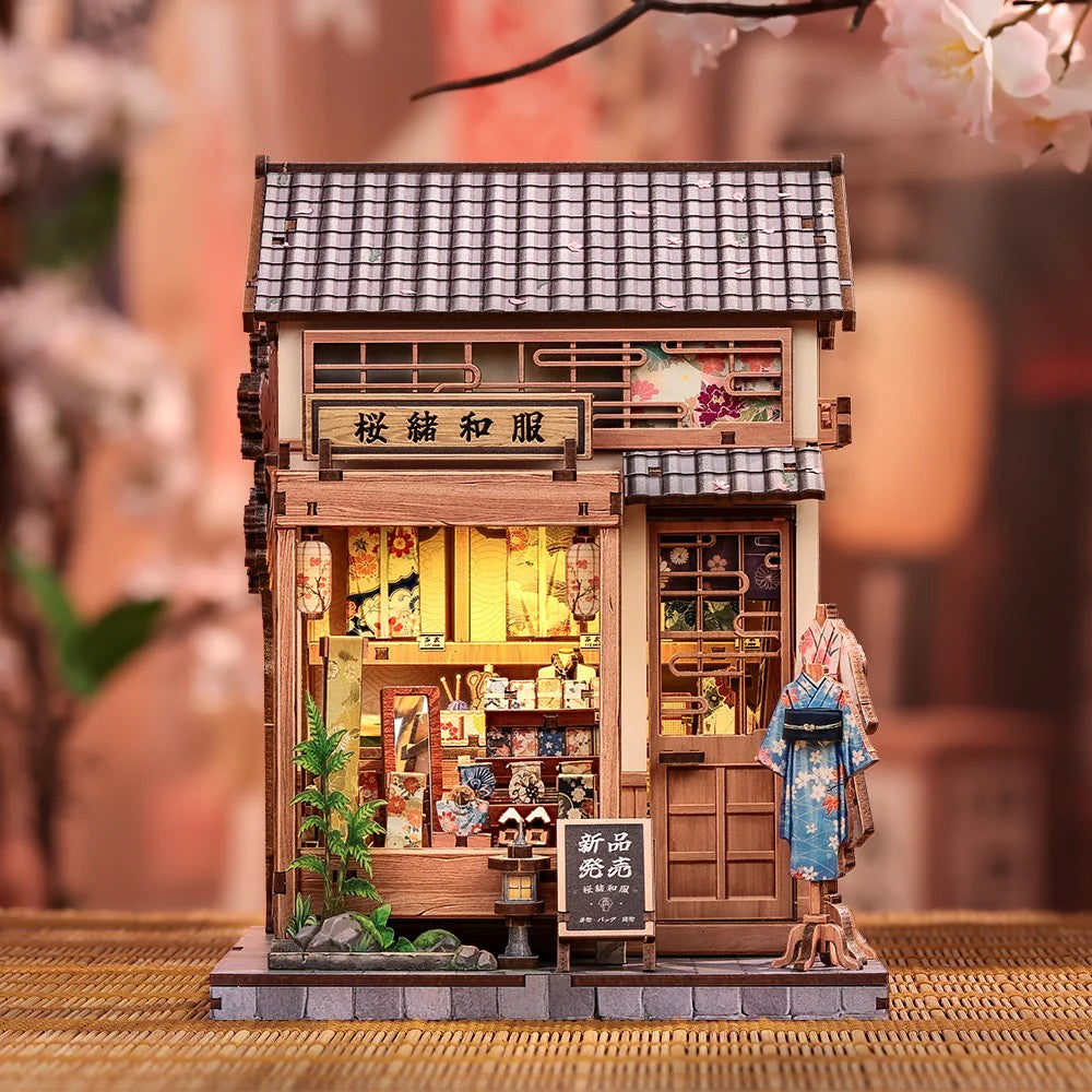 Book Nook Kit DIY Boutique de kimonos Sakura 235Pc + Eclairage LED