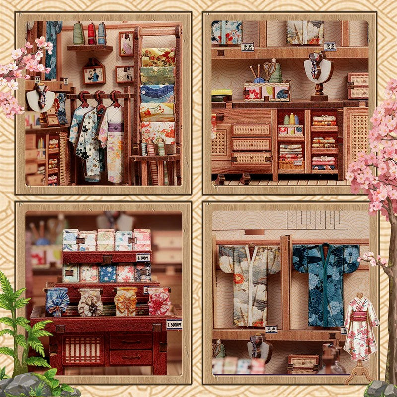 Book Nook Kit DIY Boutique de kimonos Sakura 235Pc + Eclairage LED