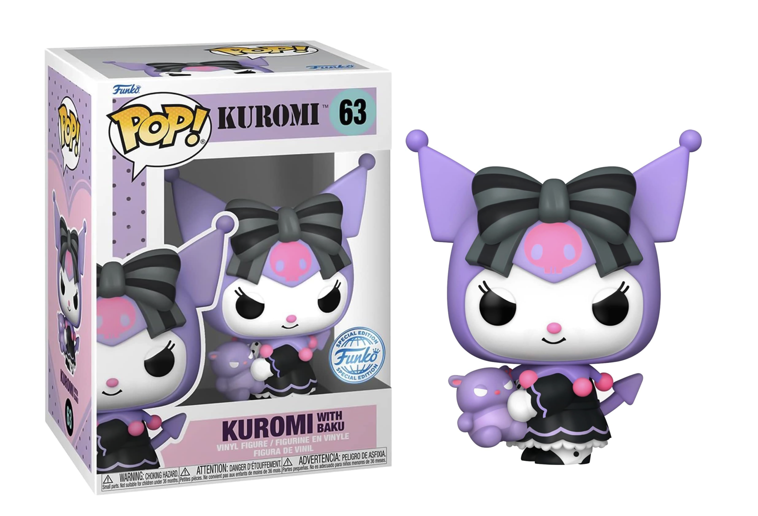 Pop Kuromi avec Baku (63) - Hello Kitty & Friends (Sanrio) - Funko POP!