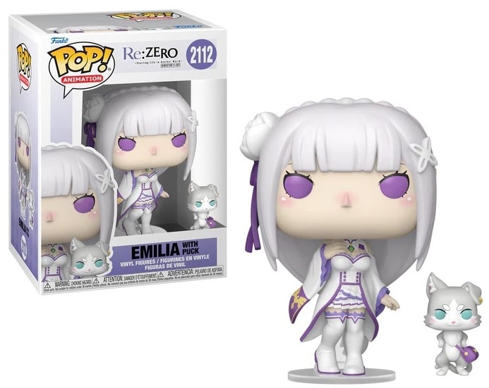 Pop Emilia avec Puck (2112) - Re: Zero Starting Life in Another World - Funko POP! Animation