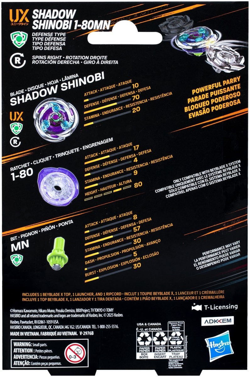 Beyblade Shadow Shinobi 1-80MN UX Starter Pack - Beyblade X
