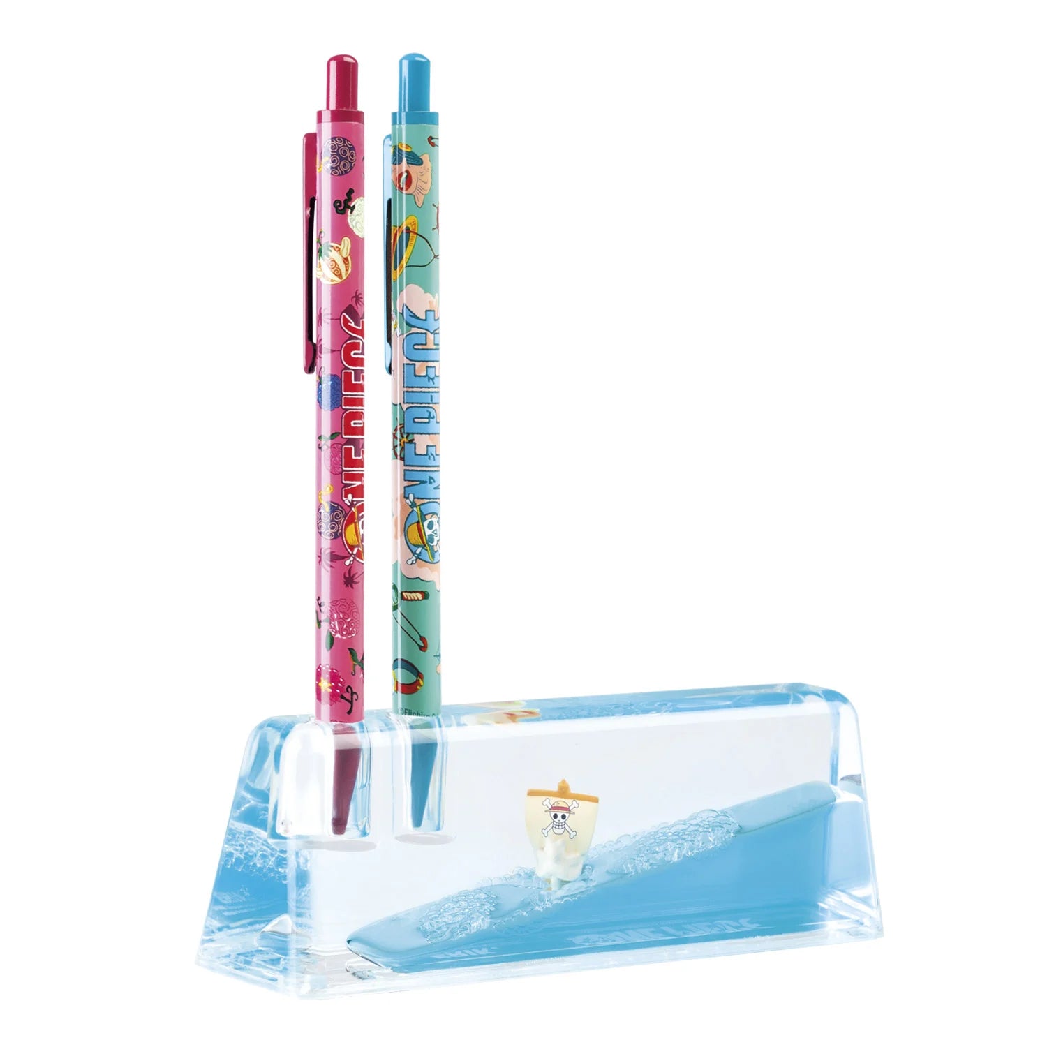 2 Stylos-bille avec Socle 3D Acrylique - One Piece