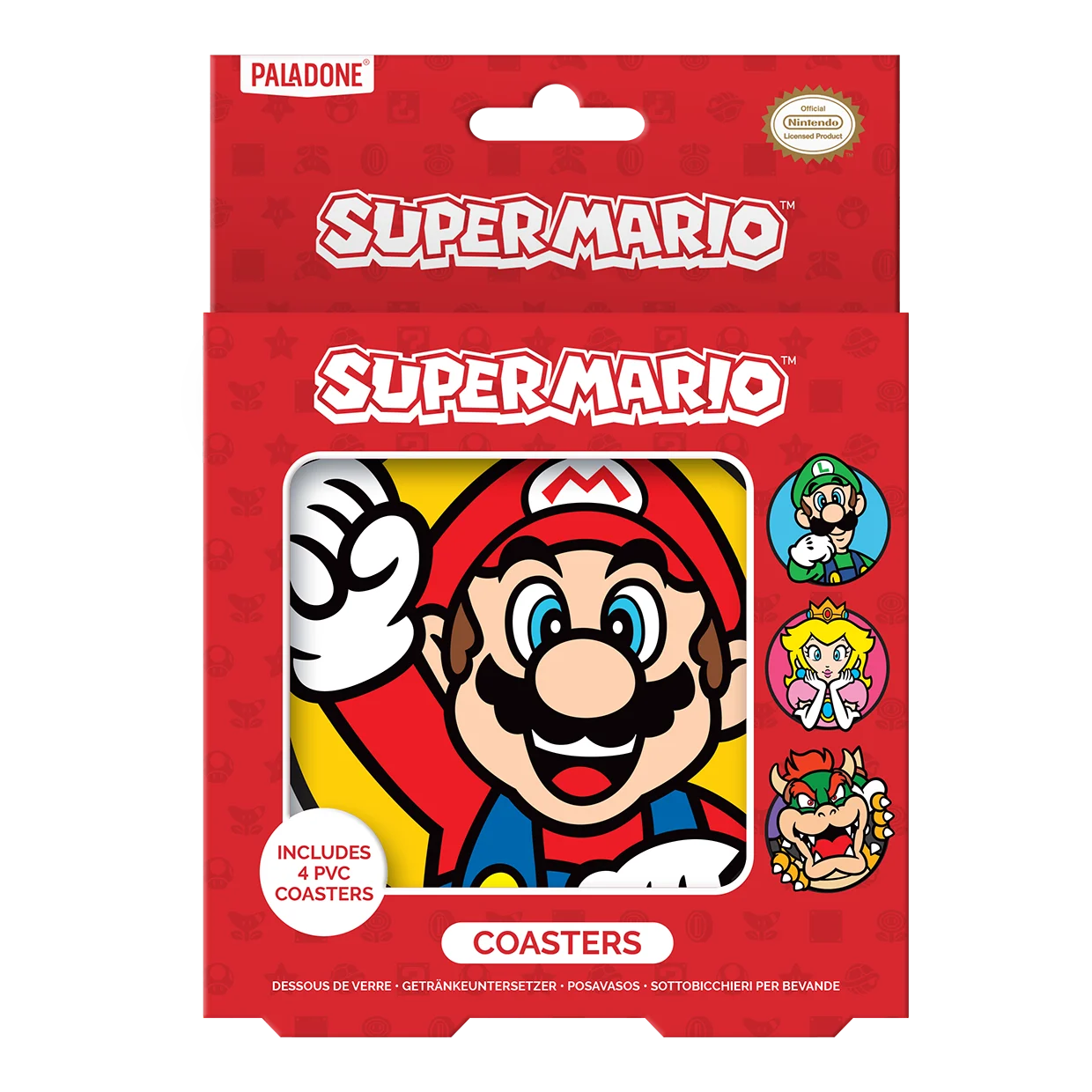 Lot de 4 Sous-Verres en Silicone - Super Mario - Nintendo