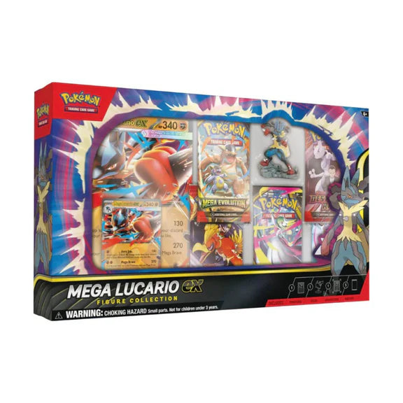 Coffret Collection Figurine Méga-Lucario-Ex ME01 Méga-Évolution - Pokémon JCC - Méga-Évolution