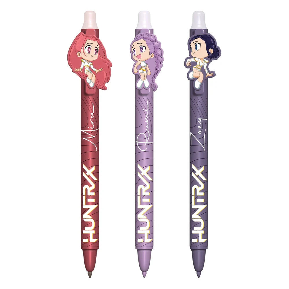 3 Stylos à Gel Effaçable + Head Topper - K-Pop Demon Hunters