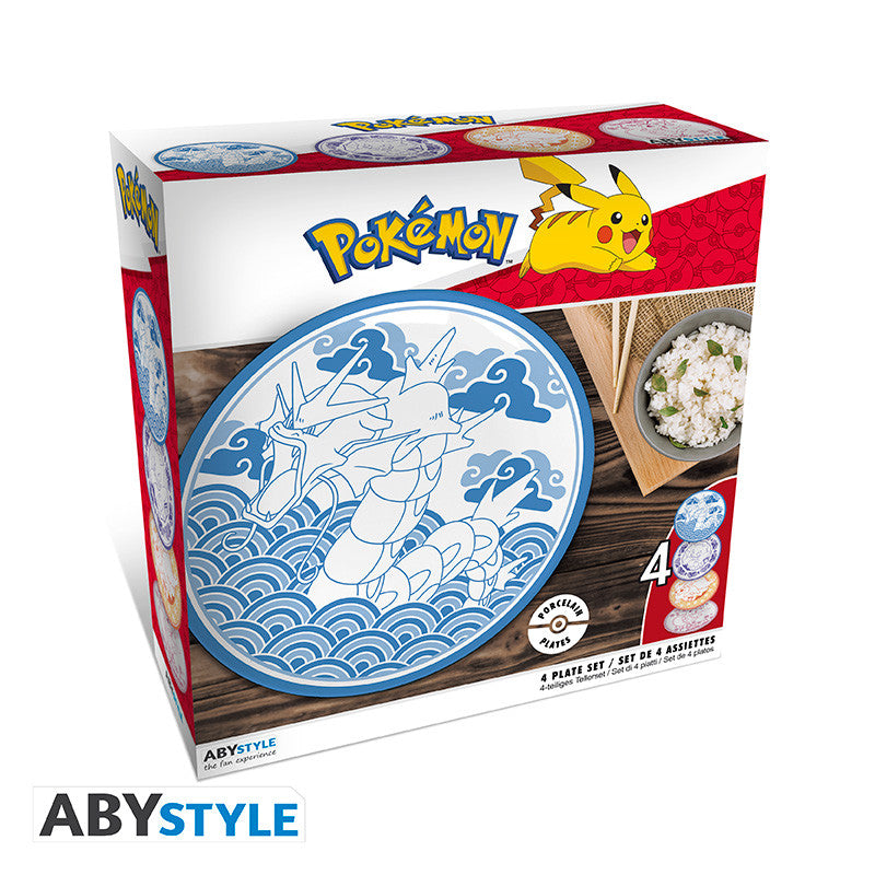 Set de 4 Assiettes Pokémon style japonais - Pokémon