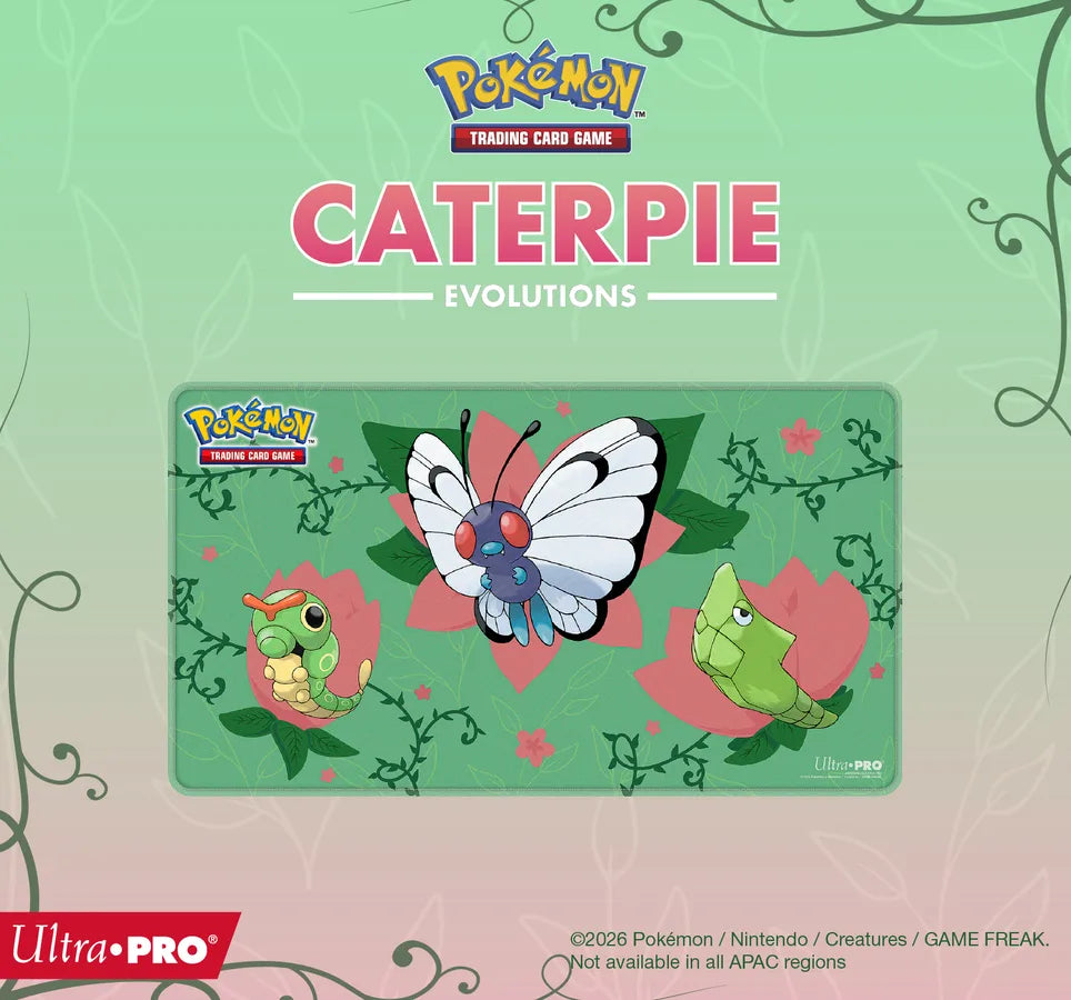 Tapis de jeu à bord cousu Chenipan, Chrysacier et Papilusion - Pokemon JCC