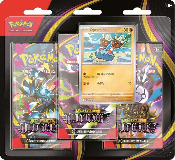 Tripack ME05 Nuit Noire FR - Pokémon JCC - Méga Évolution
