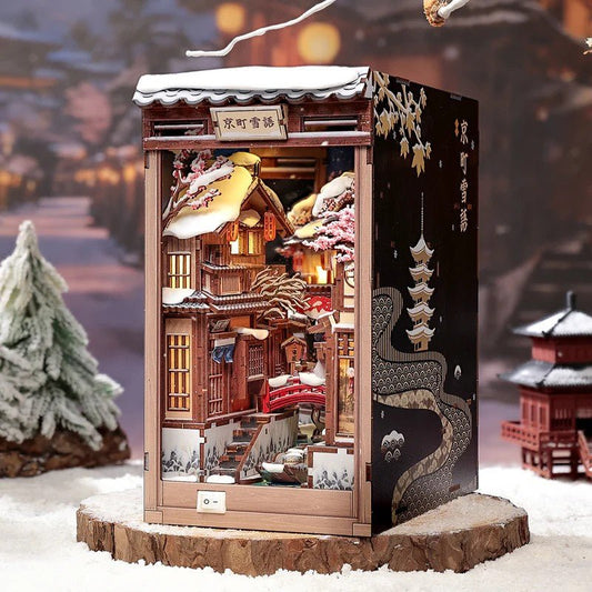 Book Nook Kit DIY Murmures de neige à Kyoto 286Pc + Eclairage LED - Cutebee - Susume