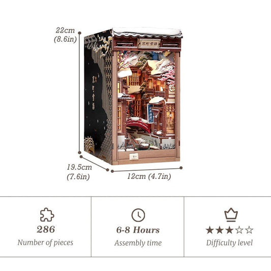 Book Nook Kit DIY Murmures de neige à Kyoto 286Pc + Eclairage LED - Cutebee - Susume
