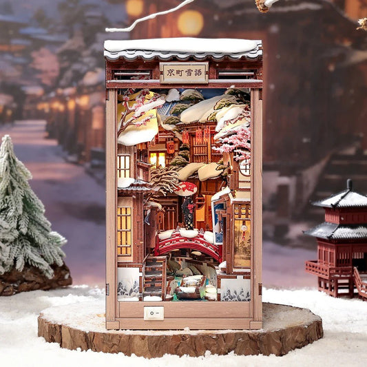 Book Nook Kit DIY Murmures de neige à Kyoto 286Pc + Eclairage LED - Cutebee - Susume