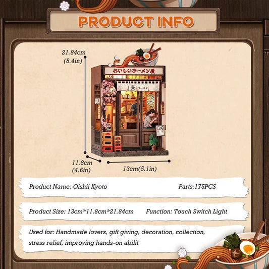 Book Nook Kit DIY Oishii Kyoto 175Pc + Eclairage LED - Cutebee - Susume
