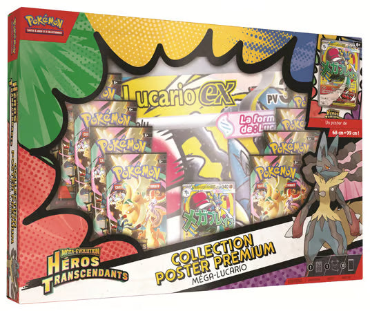 Coffret Poster Premium Méga-Lucario ou Méga-Gardevoir ME2.5 Héros Transcendants - Pokémon JCC - Méga-Évolution