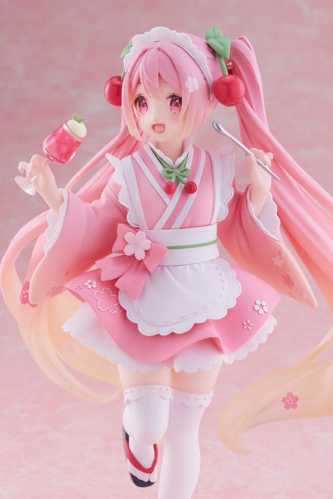 Figurine Hatsune Miku Newley written Sakura Miku Cafe Ver. Reissue - Hatsune Miku - Taïto - Susume
