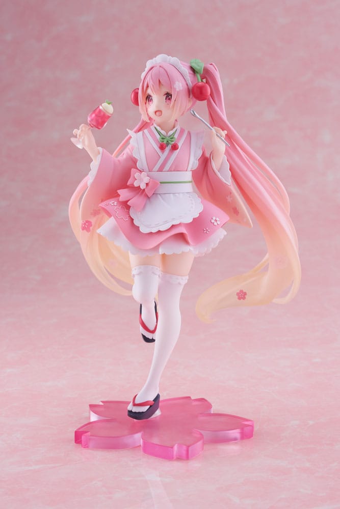 Figurine Hatsune Miku Newley written Sakura Miku Cafe Ver. Reissue - Hatsune Miku - Taïto - Susume