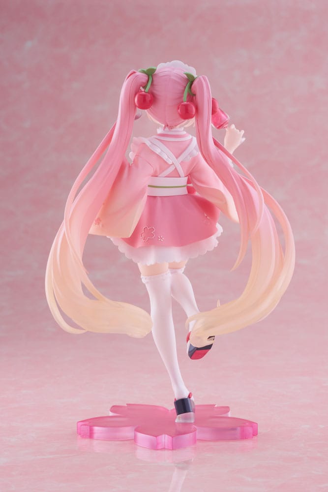 Figurine Hatsune Miku Newley written Sakura Miku Cafe Ver. Reissue - Hatsune Miku - Taïto - Susume