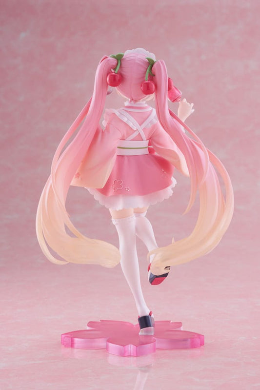 Figurine Hatsune Miku Newley written Sakura Miku Cafe Ver. Reissue - Hatsune Miku - Taïto - Susume