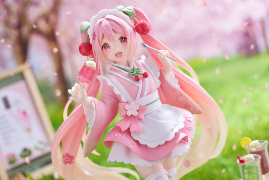 Figurine Hatsune Miku Newley written Sakura Miku Cafe Ver. Reissue - Hatsune Miku - Taïto - Susume