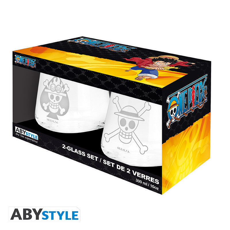 Set 2 verres Luffy & Ace - One Piece