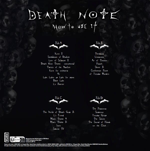 Vinyle Music Original Soundtrack Vol. 2 - Death Note - Plastoy - Susume