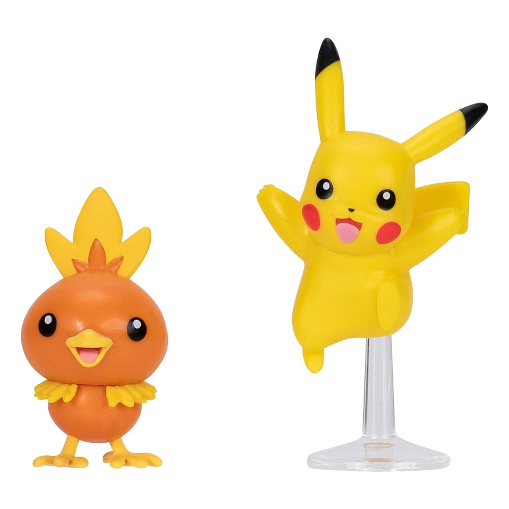 Pack 2 figurines Pikachu & Poussifeu (First Partner Batle Figure) - Pokémon Battle Figure