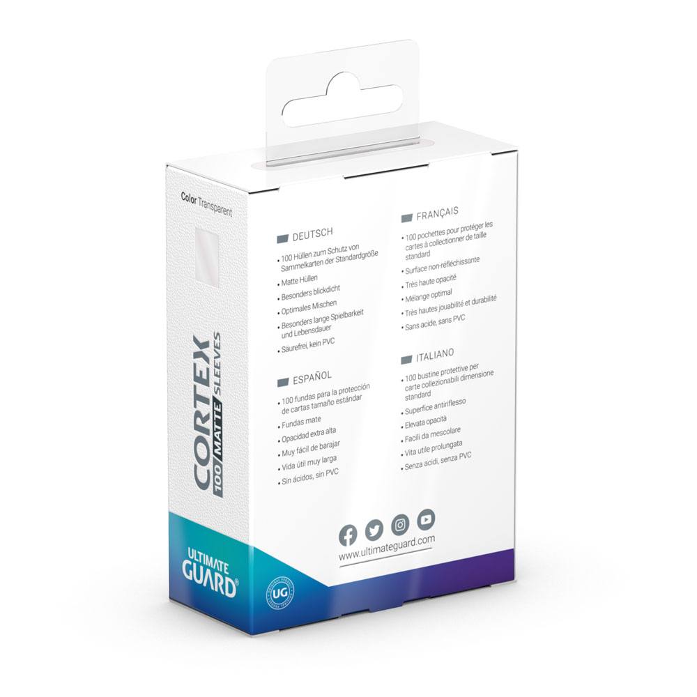 Sleeves Taille standard Transparente (Pack de 100) Cortex Sleeves Matte